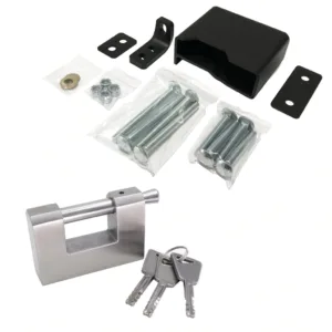 Shipping container lock box with mounting hardware