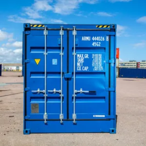 Blue 40ft high cube side opening container end cargo doors