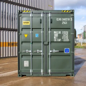 Olive green 20ft high cube container cargo doors