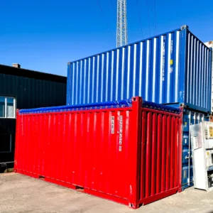 20ft open top container with blue tarpaulin cover
