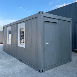 20ft office container Ohio exterior with personnel door and windows