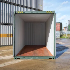 Clean interior of a 20ft high cube shipping container